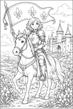 Jeanne d’Arc à cheval – Chevalier médiéval 