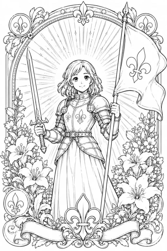 Jeanne d’Arc héroïne de France à imprimer – Fleur de lys PDF