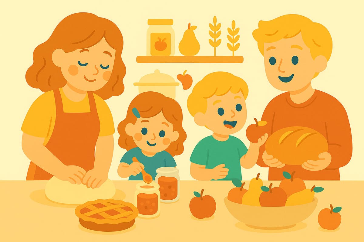 Cuisiner le pain et les fruits de la récolte