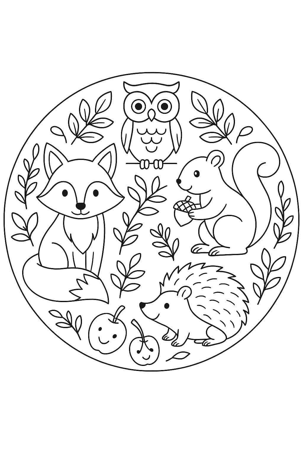 Mandala Animaux de la forêt