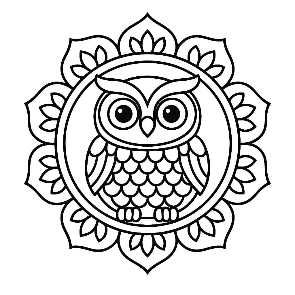 Mandala Hibou – Coloriage détente