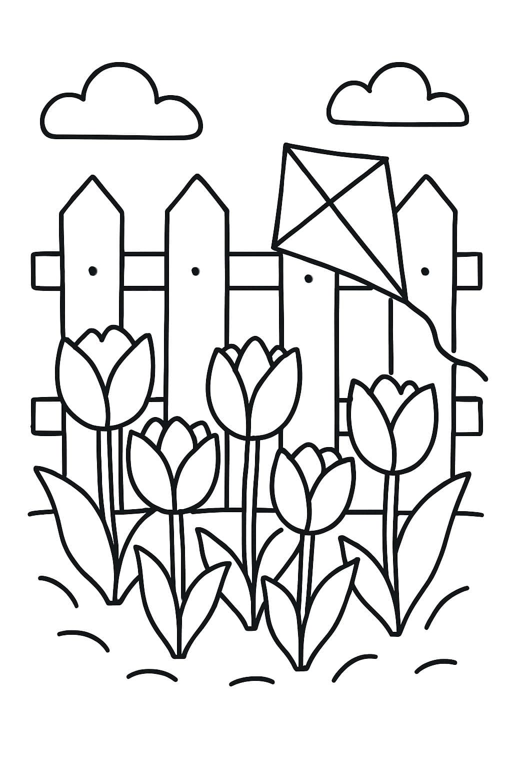 Jolies tulipes au jardin