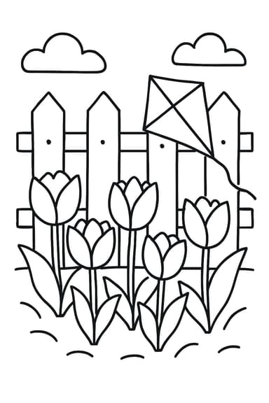 Jolies tulipes au jardin