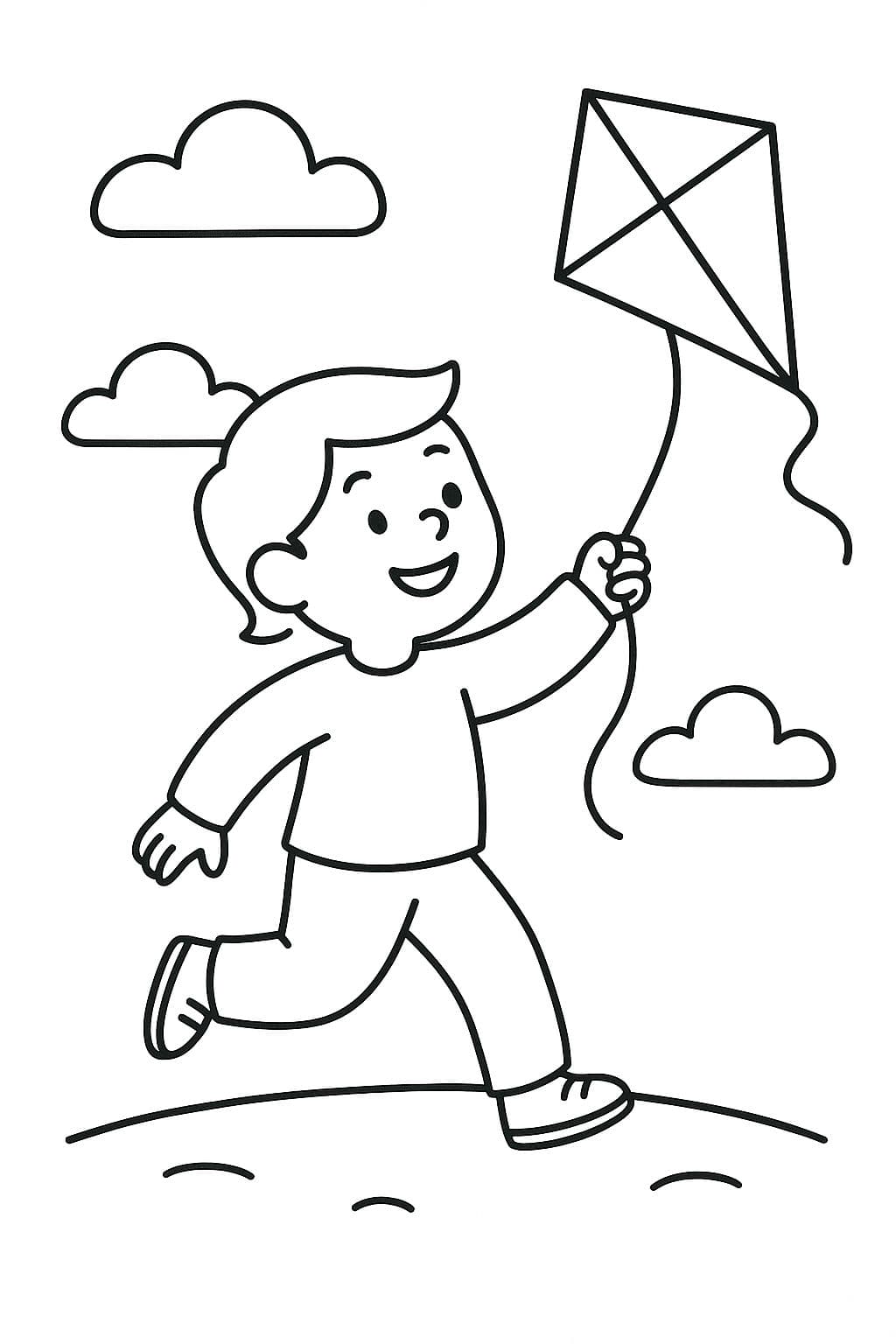 Enfant faisant voler un cerf-volant