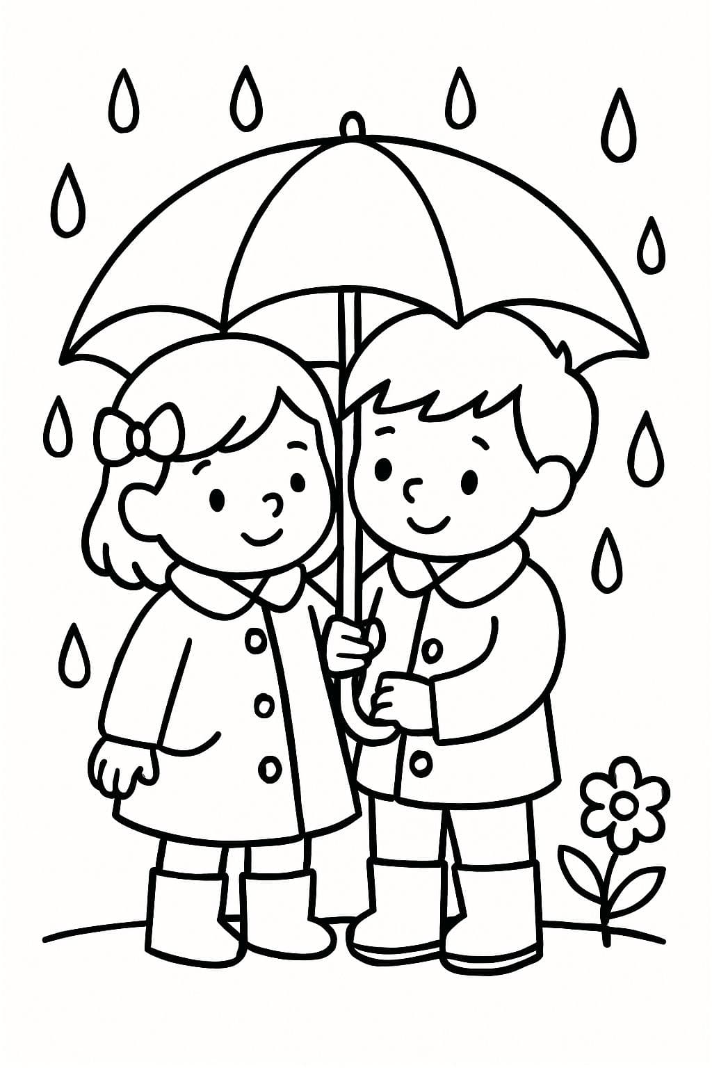 Enfants sous l’orage printanier