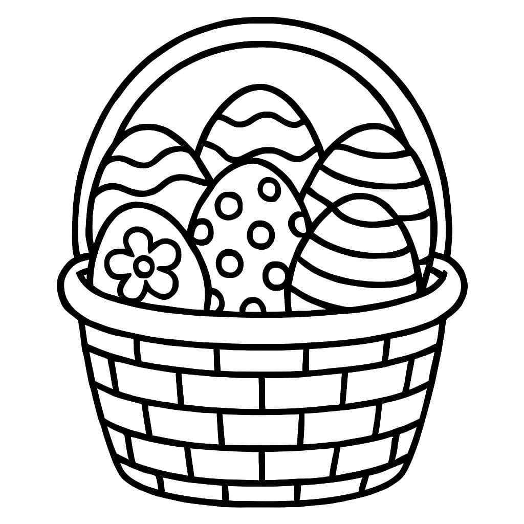 Panier d’œufs colorés
