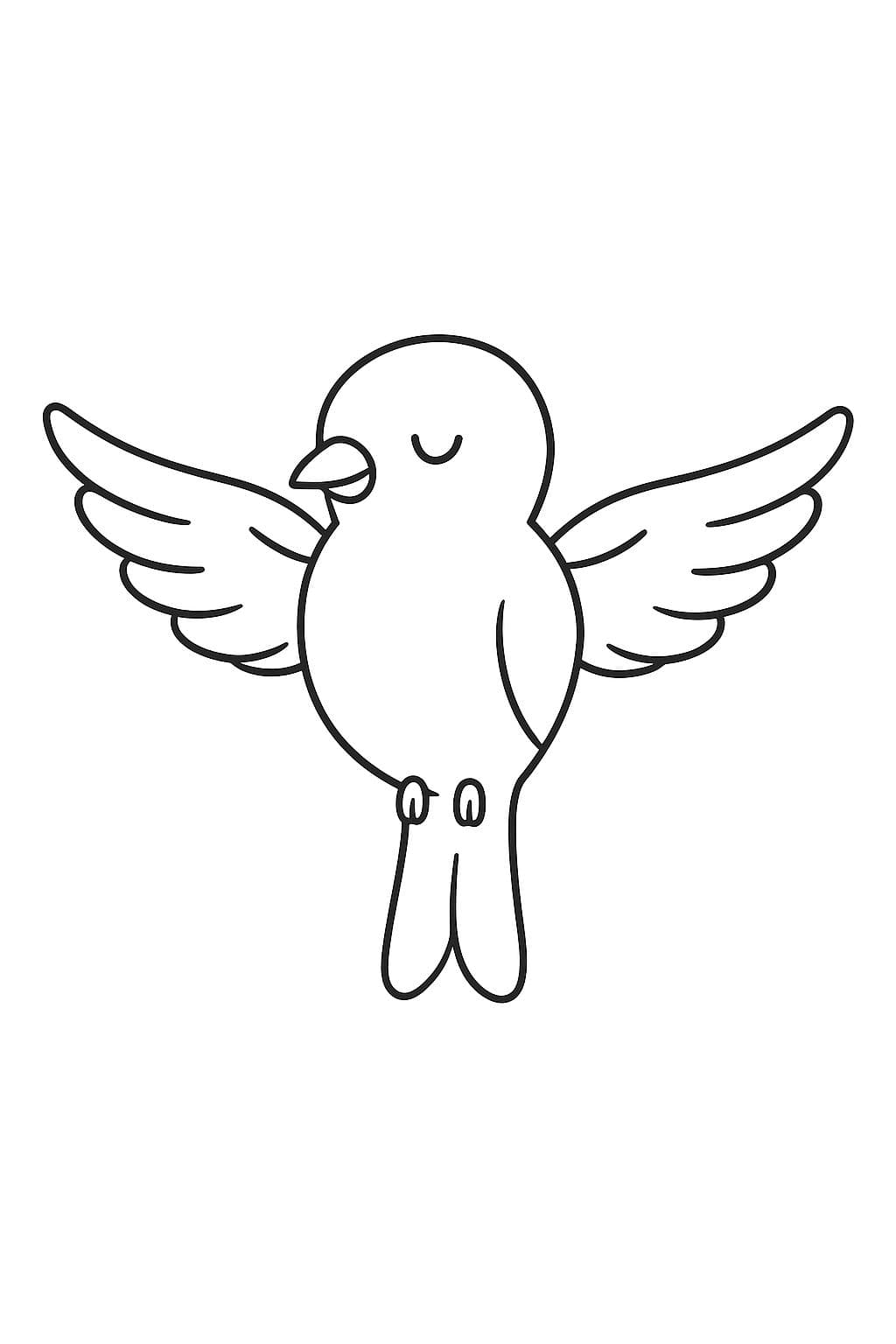 Oiseau paisible aux ailes ouvertes