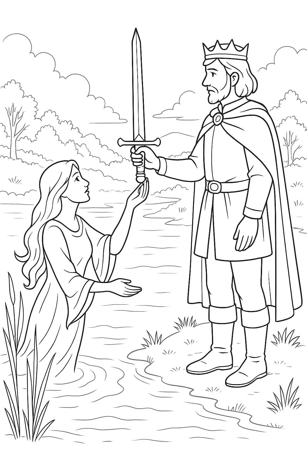 Le roi Arthur reçoit Excalibur