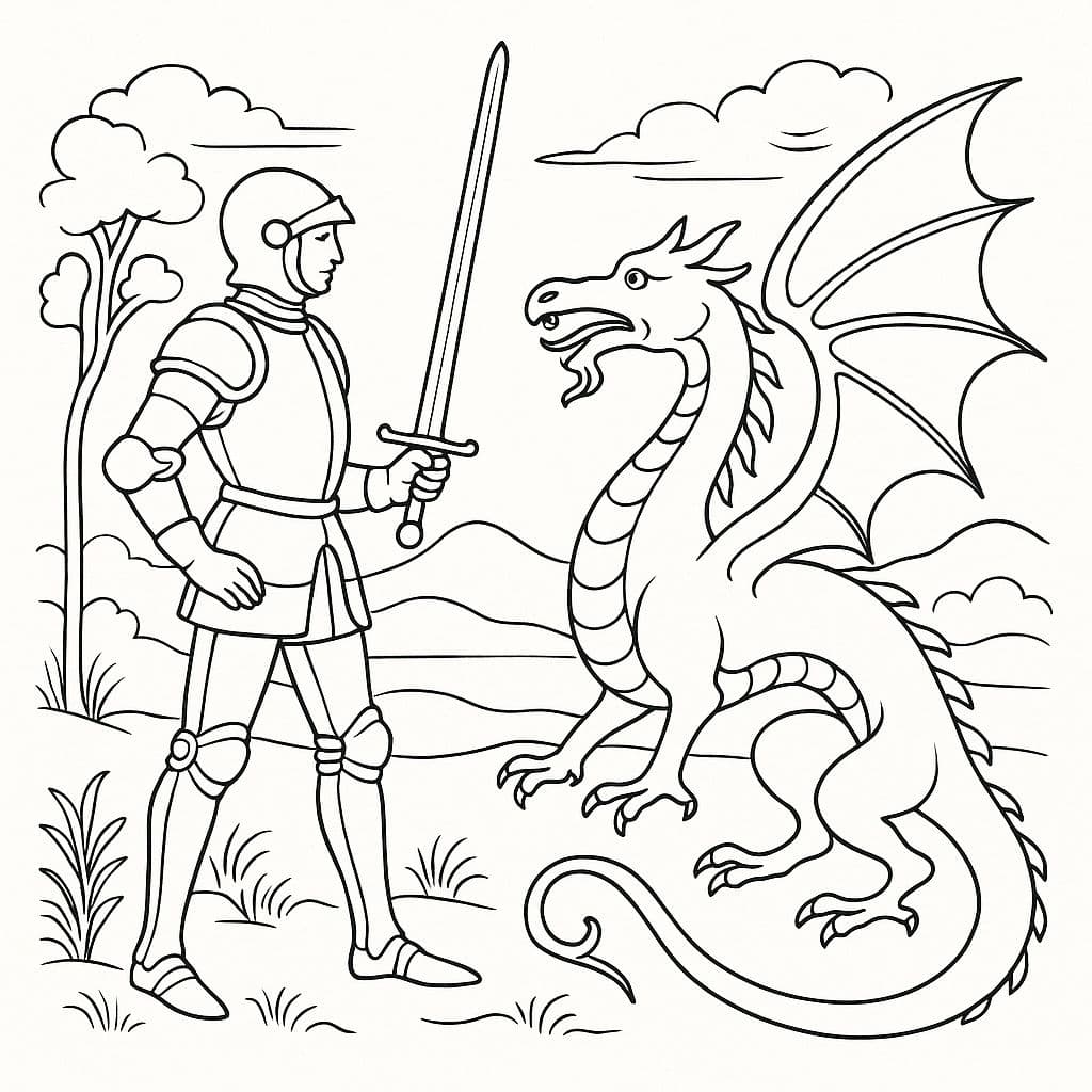 Combat du Chevalier et du Dragon