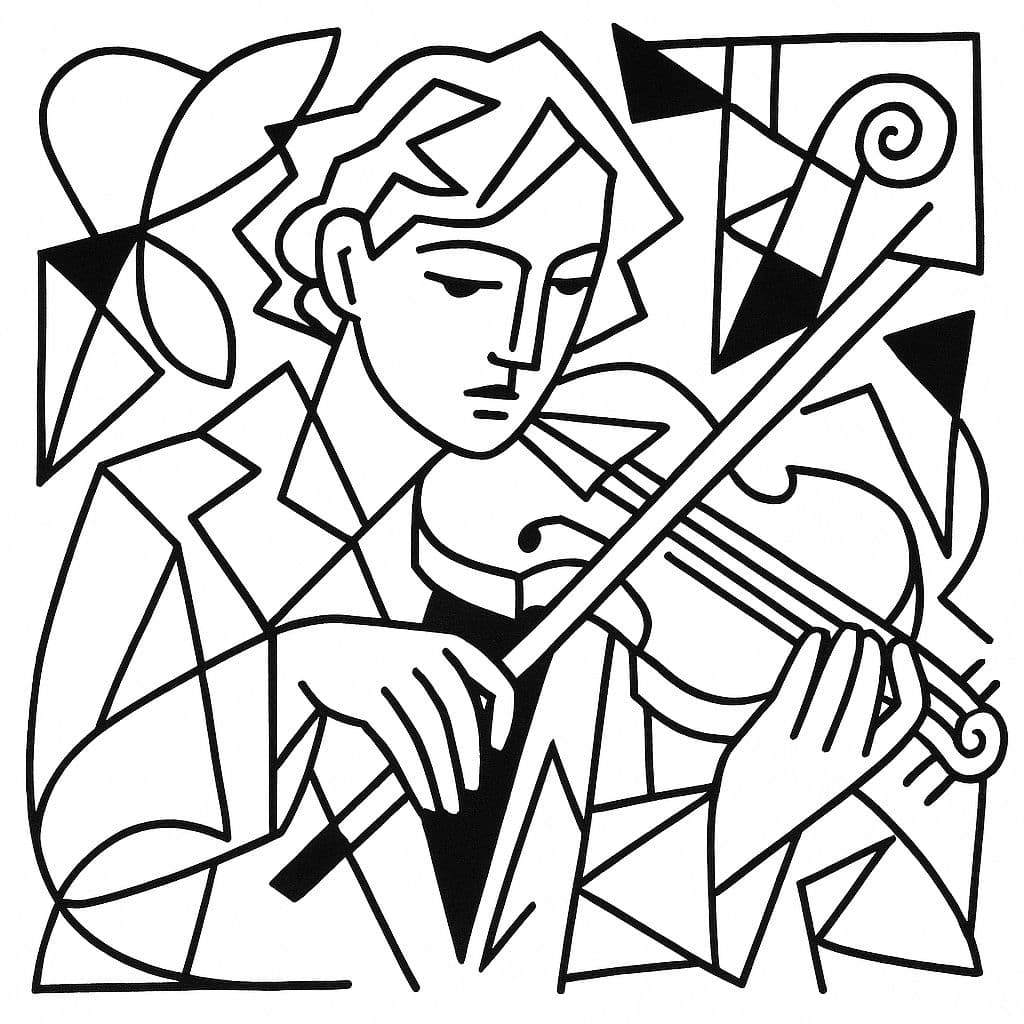 Le violoniste en pleine création