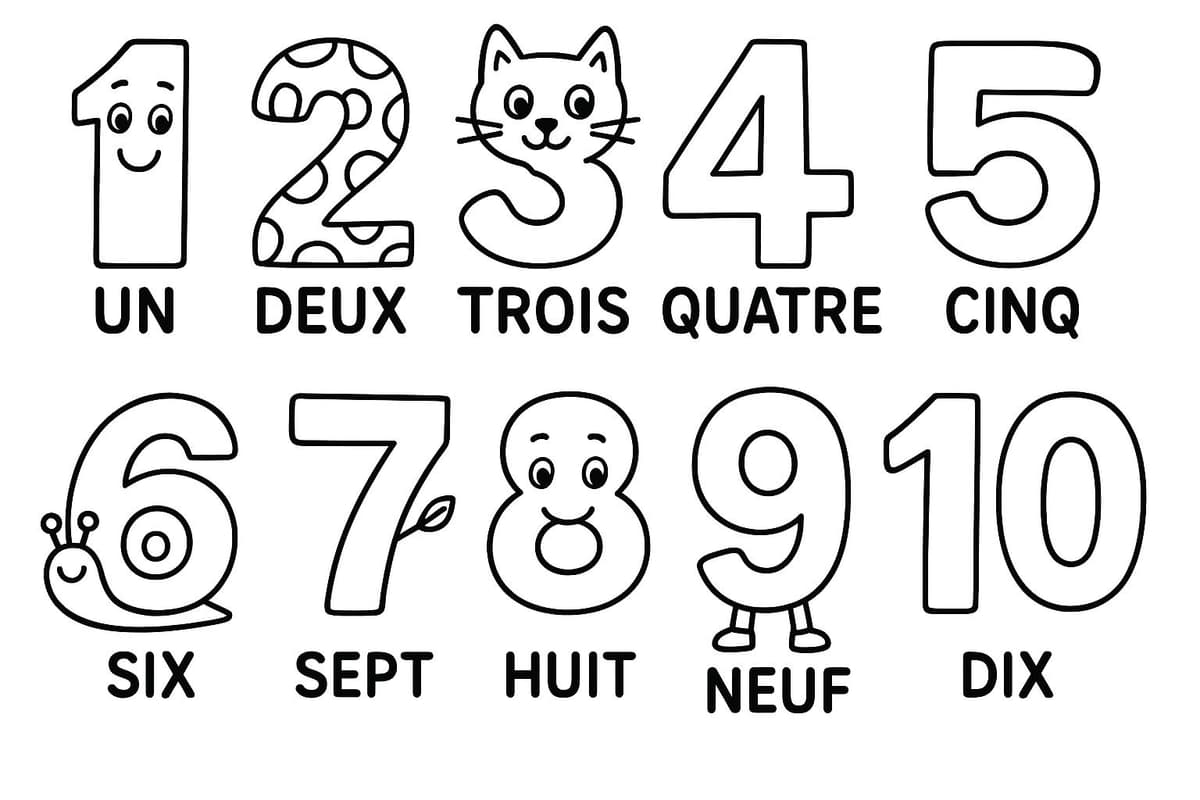 Chiffres et mots de 1 à 10