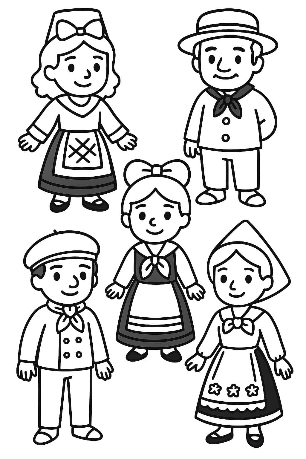 Coloriage Costumes Traditionnels Français