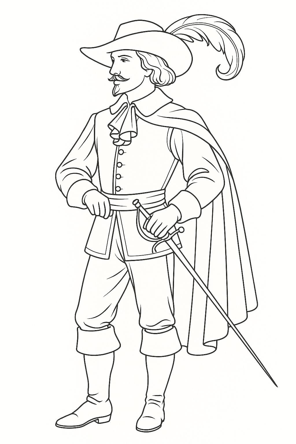 Mousquetaire – Gentleman à l’Épée Style Art Nouveau