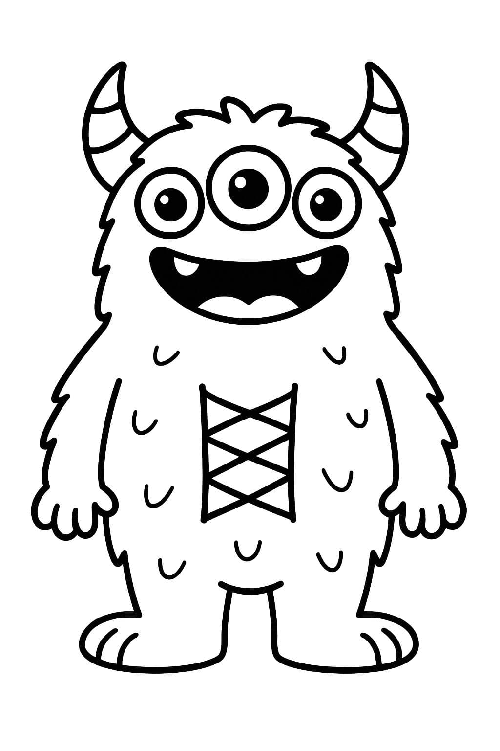 Monstre Rigolo – Trois Yeux et Grandes Cornes