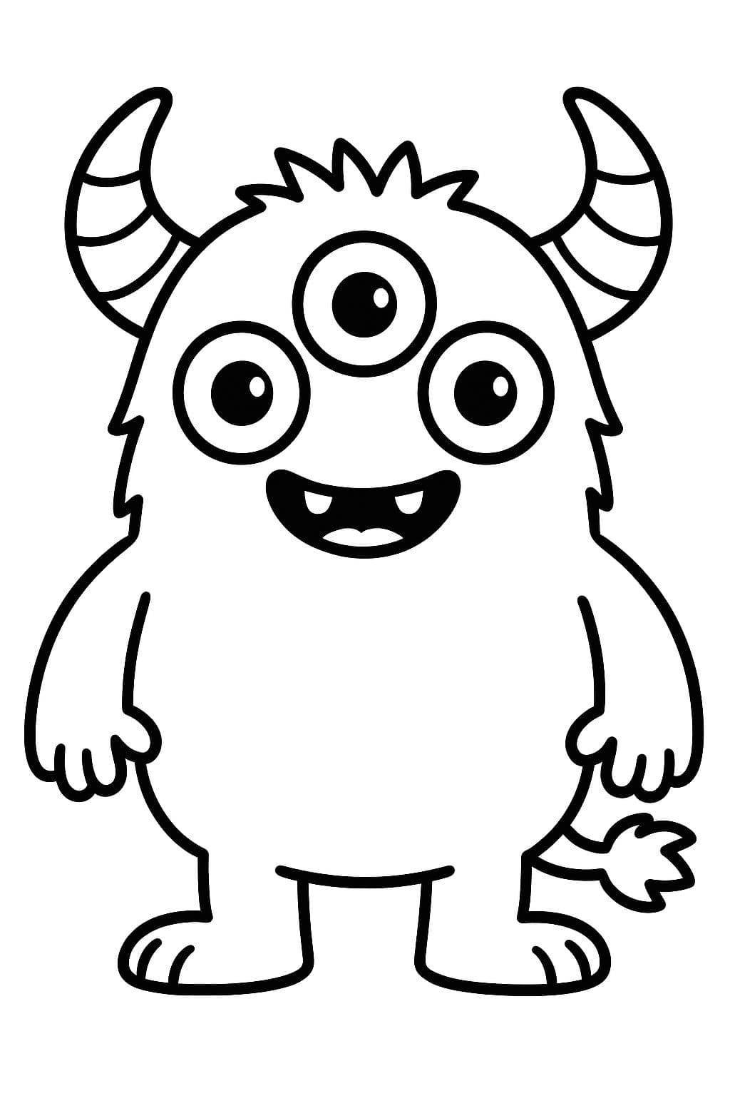 Monstre Rigolo – Trois Yeux et Queue en Zigzag