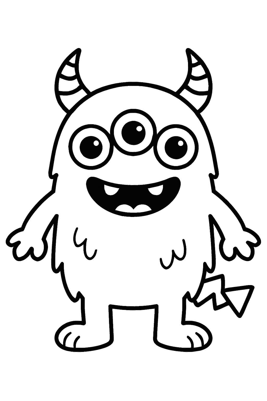 Monstre Rigolo – Grosse Tête et Queue Zigzag