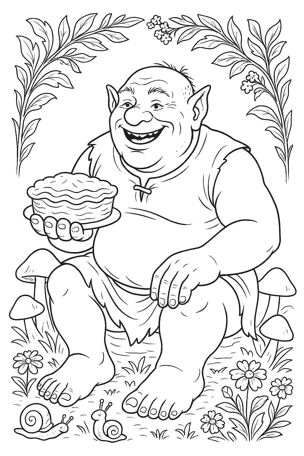 Ogre rigolo dans la clairière enchantée