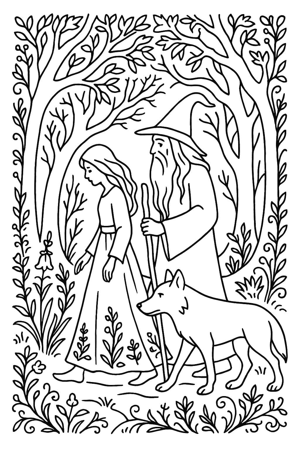 Coloriage Arts & Crafts – Forêt de Brocéliande