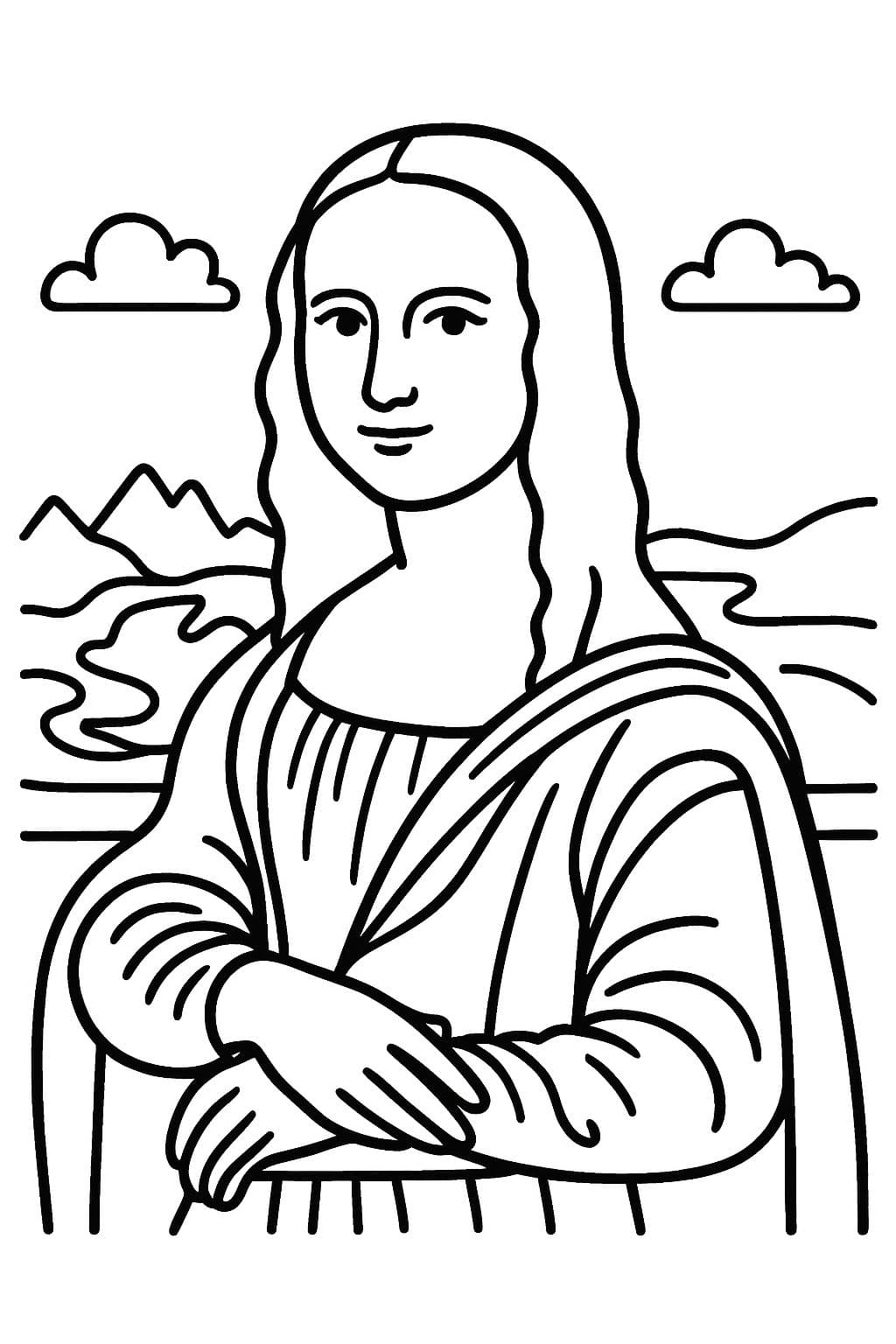 Coloriage artistique – La Joconde de Léonard de Vinci (Renaissance)