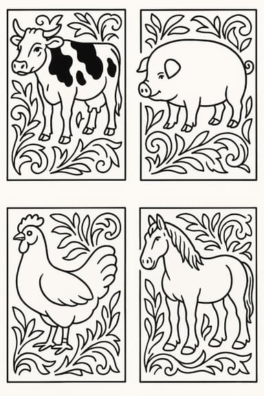 Coloriages Animaux de la Ferme – Style Ornemental