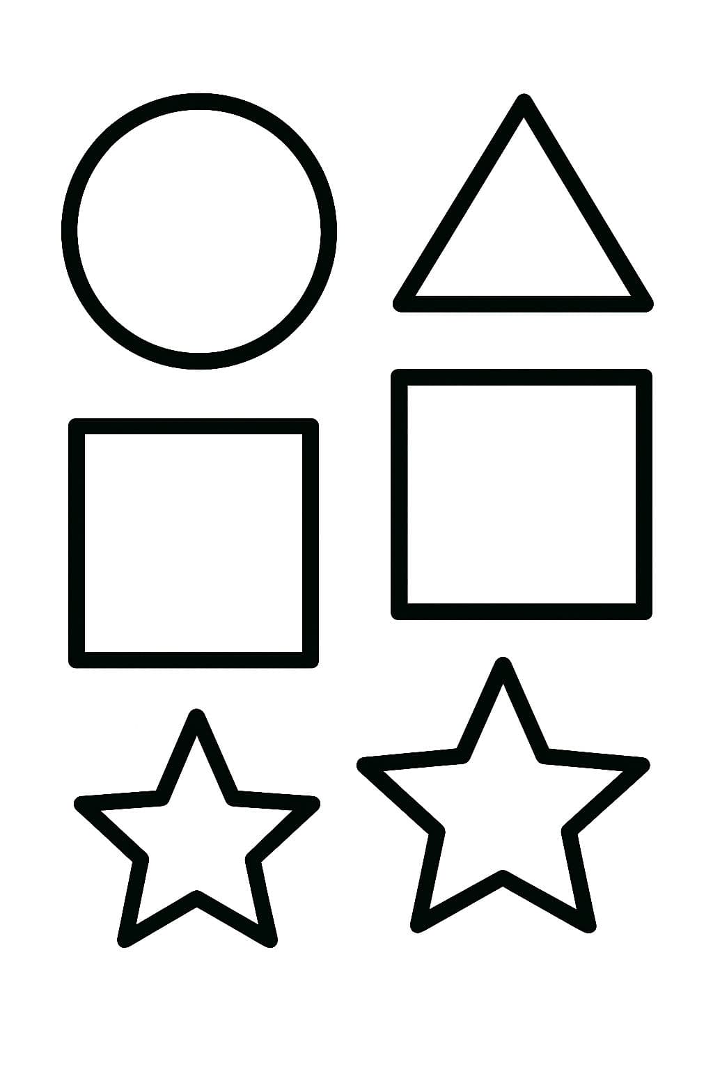 Coloriage Formes Géométriques – Cercle, Carré, Triangle, Étoile