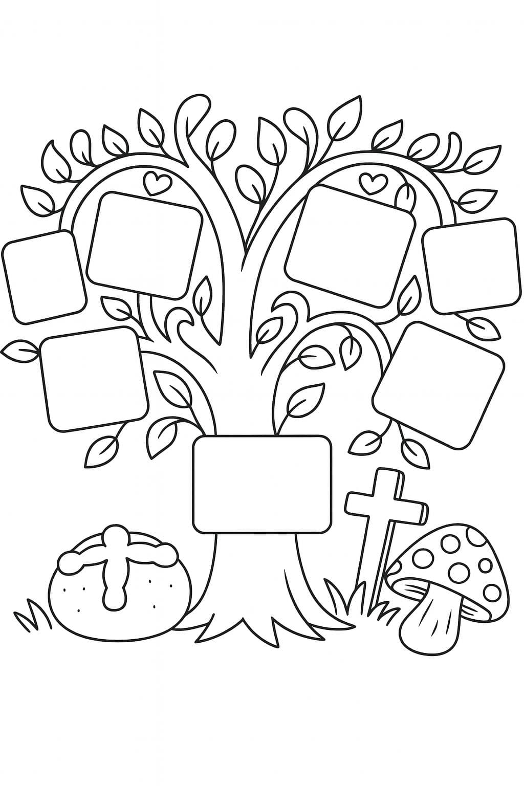 Arbre généalogique à colorier – Spécial Toussaint