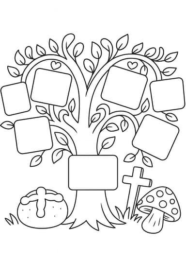 Arbre généalogique à colorier – Spécial Toussaint
