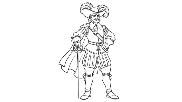 Mousquetaire à colorier – Héros du XVIIe siècle