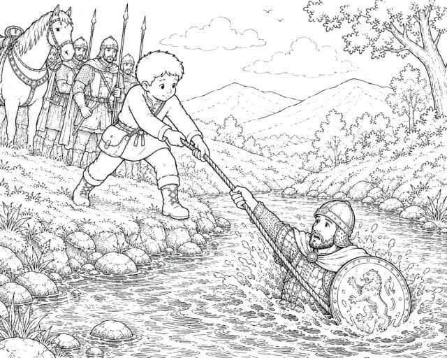 Fatal sauve le capitaine — Coloriage de chevalerie