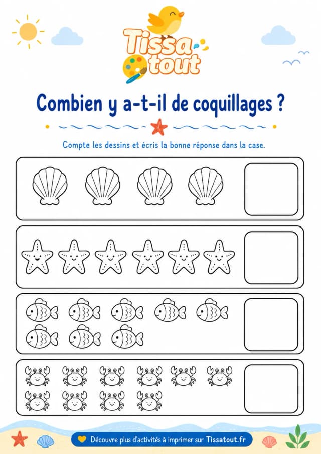 3 activités d’été à imprimer – Mots, labyrinthe et comptage
