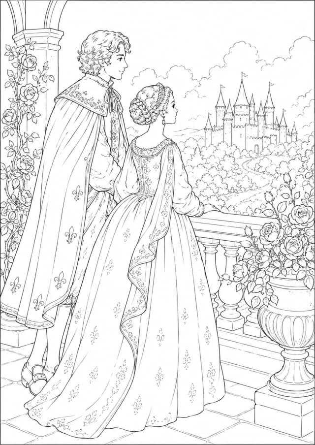 Charmant et Vraie-Gloire regardent le château