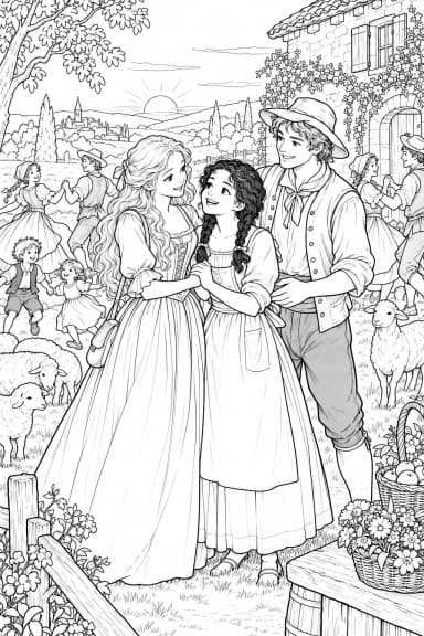 Coloriage de fête à la ferme